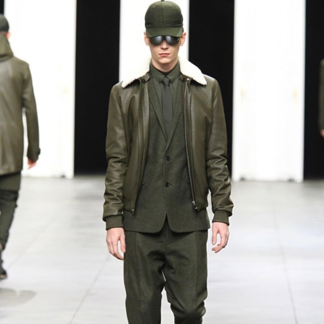 Dior Homme 2012 AW Kris Van Assche Lamb Leather Jacket Fur Padded