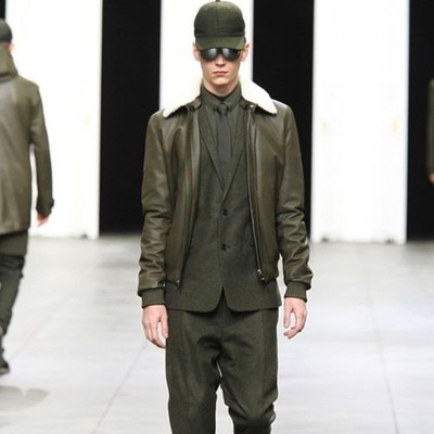 Dior Homme 2012 AW Kris Van Assche Lamb Leather Jacket Fur Padded