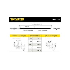 Image of Genuine Monroe Rear Boot Spring Gas Strut (Single) - ML5755