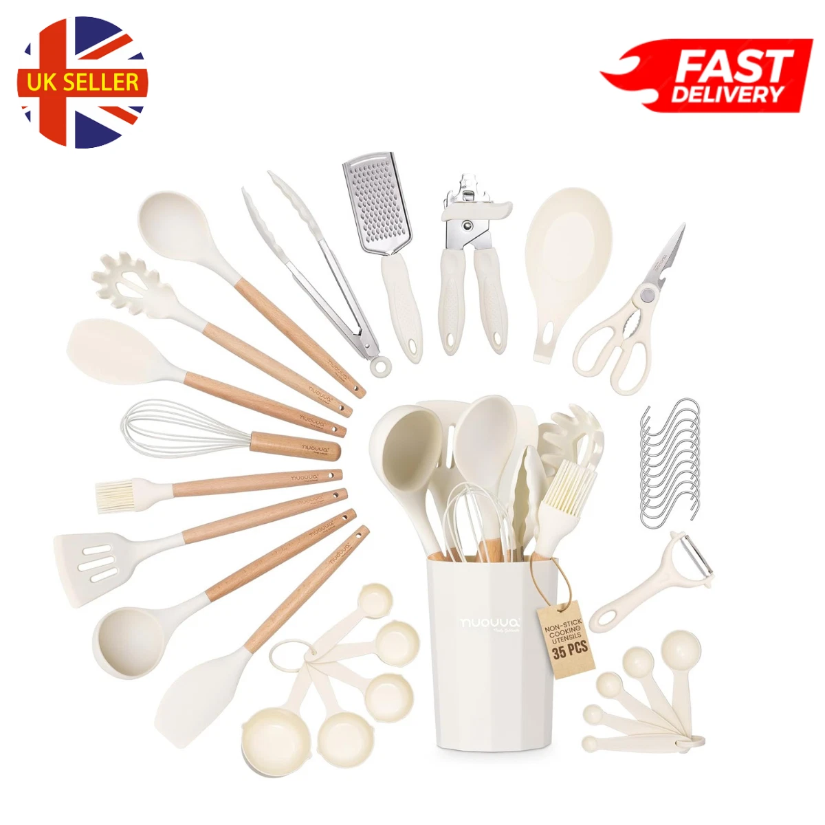 Silicone Non Stick 35 pcs Cookware Tools Set Heat Resistant Kitchen Utensils