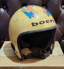 Vintage Boeri Racing Helmet Cycle Kart Sled Ski Original Used Kids or Small