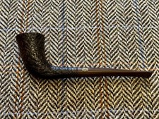 VINTAGE, GBD NEOCRAFT #1433, HORN SHAPED RUSTICATED BRIAR PIPE, BRANDED STEM