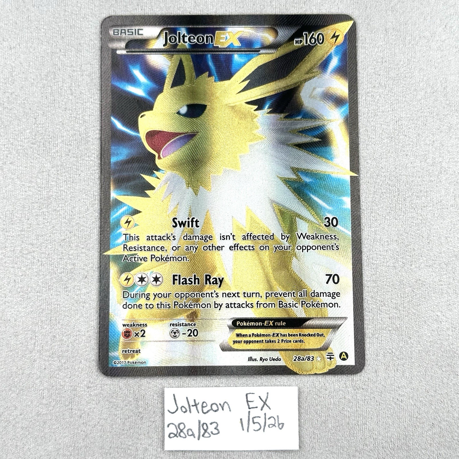 Jolteon EX 28a/83 Holo Full Art Promo Pokemon TCG LP
