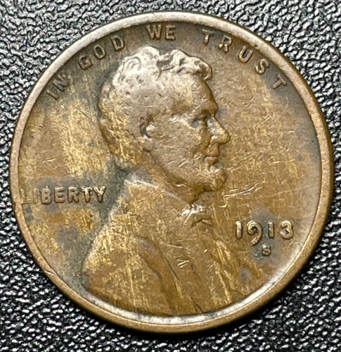 1913 S Lincoln Cent Penny - Fine Details