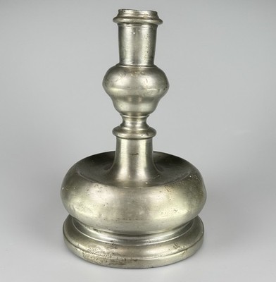 Antique 17th/18th Century Pewter Candlestick Iberian/Portuguese Type. Signed BR