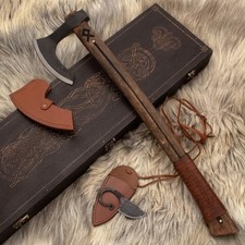 Hand Forged Carbon Steel Viking Bearded Axe