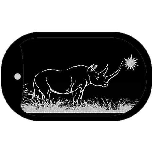Collar Rhino Negro Cromo Cepillado Novedad Metal Etiqueta de Perro - Imagen 1 de 5