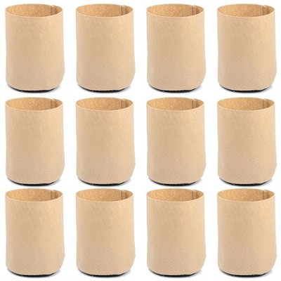 12-Pack 1/4 Gallon Basic Aeration Fabric Pot/Plant Grow Bag, Tan Color, 200GSM