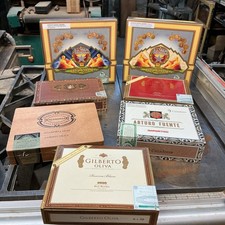 Lot 7 Vintage Wood Cigar Boxes South America