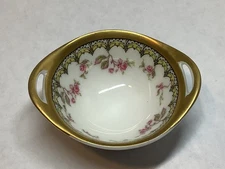 Antique Haviland & Co. Limoges France Open Salt Cellar Dish Rose Garland #2