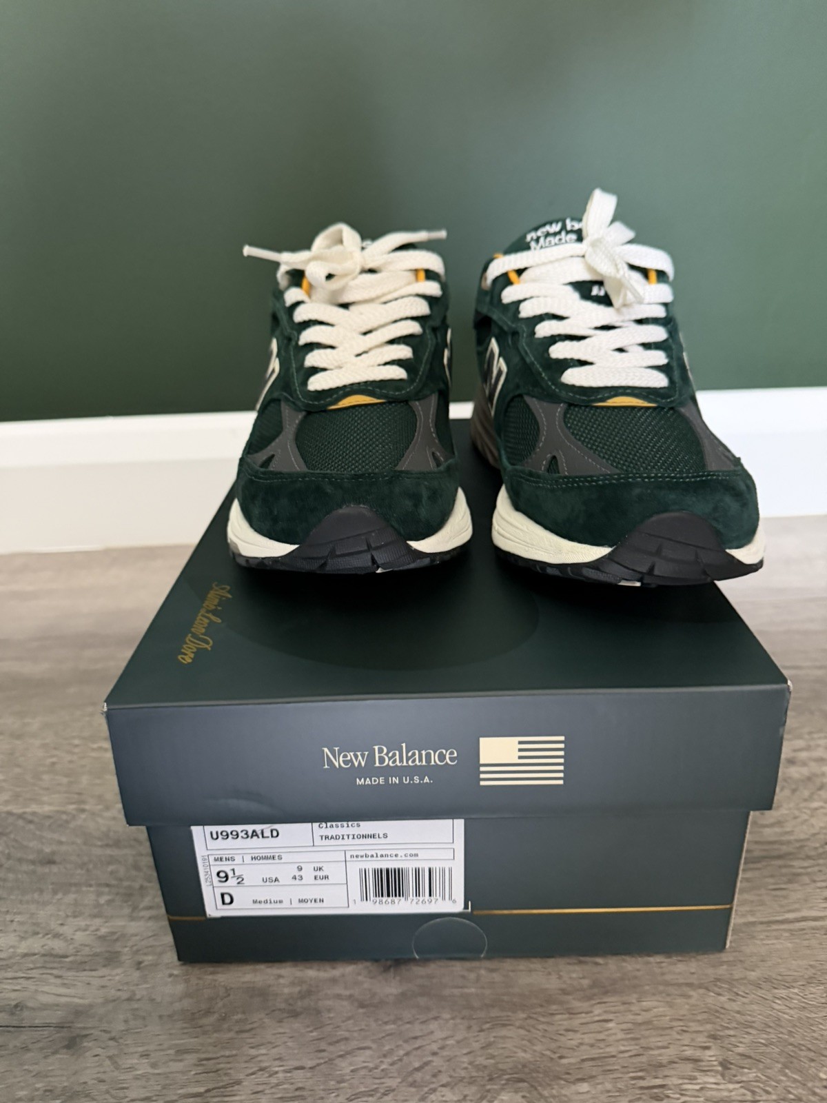 Aime Leon Dore ALD New Balance 993 Mulberry Green Porsche Sneakers Size 9.5 image 8