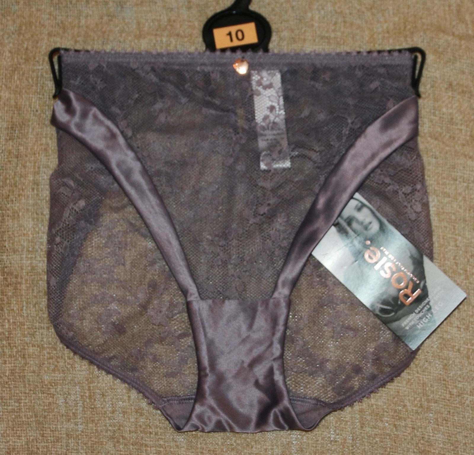 ROSIE BY M&S HIGH LEG WITH FRENCH DESIGNED LACE - SIZE 10 - NEW WITH TAGS
