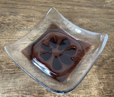 JO DOWNS handgefertigte Glasschale gebogen ~ 9 x 9 cm