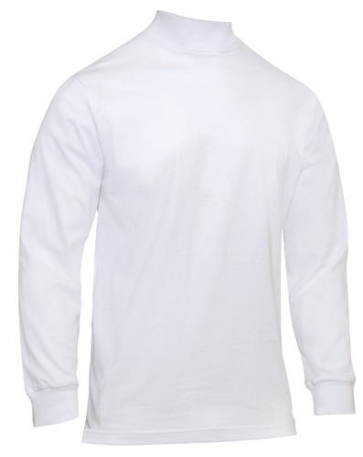 White Mock Turtleneck Cotton Long 