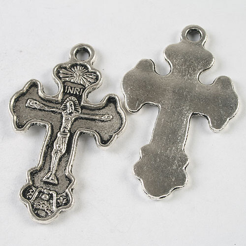 3pcs dark silver tone cross crucifix pendant h3962 - Picture 1 of 1