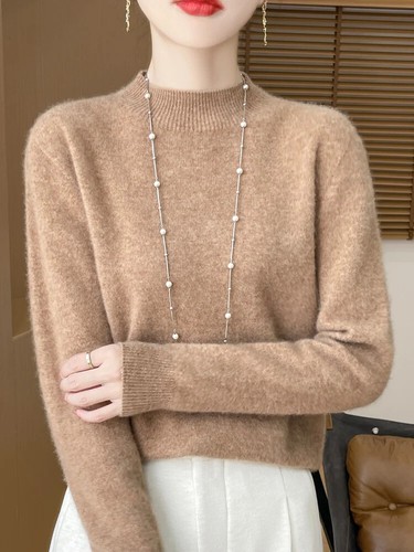 Sweater Women's Mock-Neck Knitwear Pullovers Long Sleeve Jumpers Clothing Tops - Bild 6 von 41