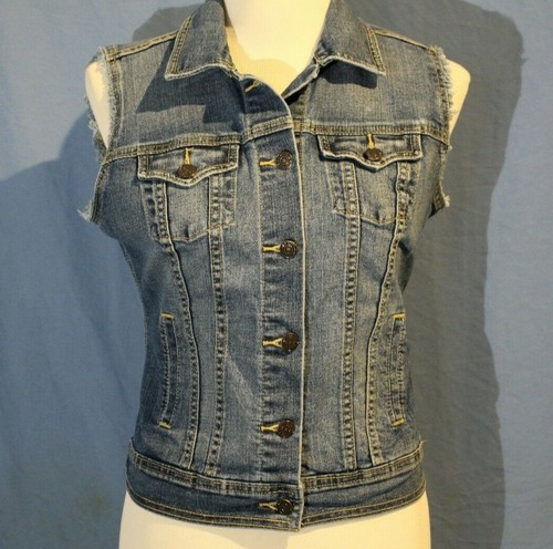 Small Denim Vest with Frayed Armholes 