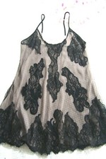 Victoria's Secret Slip Dress M satin-lined chiffon gown medium gold label vtg-80