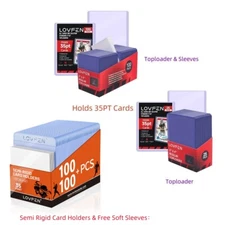 100/200/500/1000CT 3"x4" Toploaders, Semi Rigid Card Holders & Free Soft Sleeves