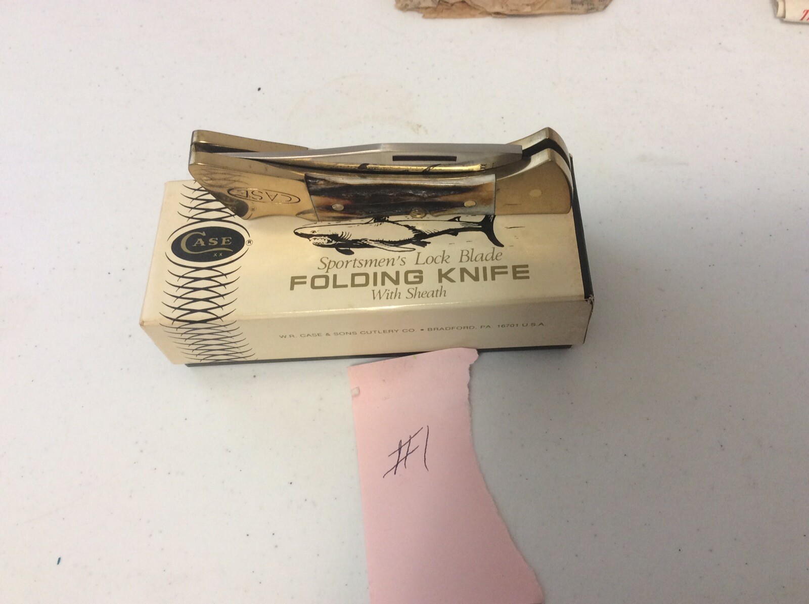 CASE XX USA 10 DOT RARE STAG VINTAGE LOCKBACK MAKO SHARK KNIFE, BOX