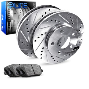 For 2017 Ford Focus Rear Eline Drill Slot Brake Rotors Image Is Loading For 2017 Ford Focus Rear Eline Drill