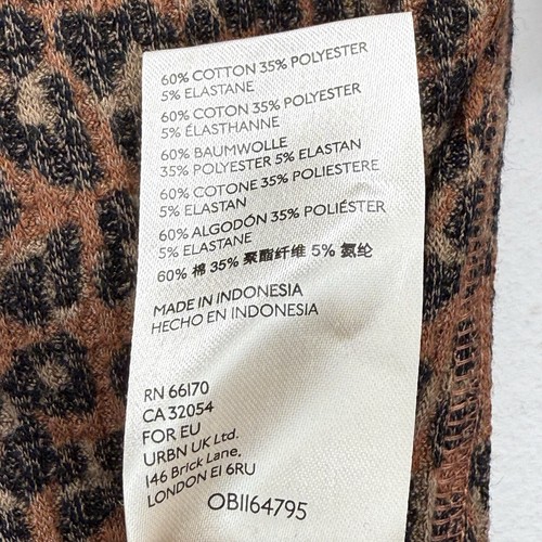 We The Free People size XS Women’s Brown Leopard Everest Waffle Knit Henley Top - Picture 7 of 8