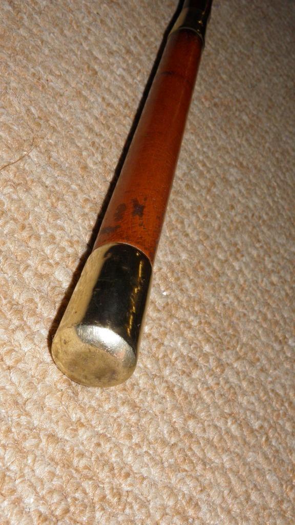 ANCIENNE CRAVACHE SWAINE Adeney bois cuir et argent massif / équitation