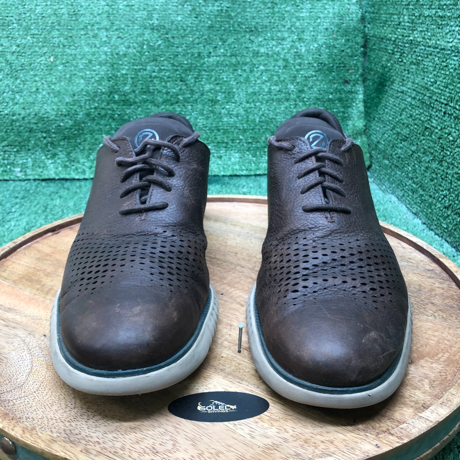 SAOLA Oxford punta alare marrone laser Cole Haan da uomo 2.ZERØGRAND da uomo in pelle taglia 13 M C34499