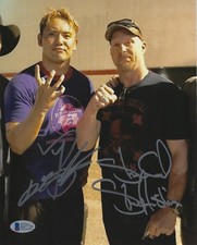 Stone Cold Steve Austin Kazuchika Okada Signed 8x10 Photo BAS COA WWE Wrestling
