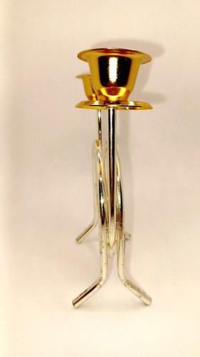 Vintage Jewish Sabbath Candle Holder Judaica From Israel-5 3/4" T x 5 3/4" W - Picture 6 of 12