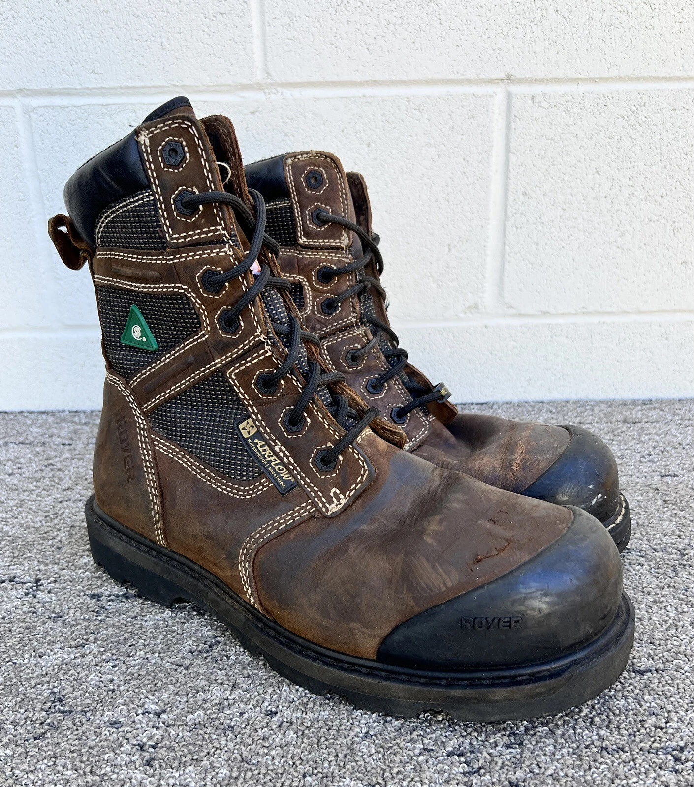 Royer Men's 8" Work Boots Composite Toe & Plate Waterproof Leather 12 US Men's