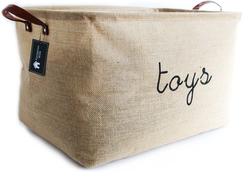 Kangaroo Walk Toy Storage Toy Collapsible Basket Toy Organiser Hamper Large Jute