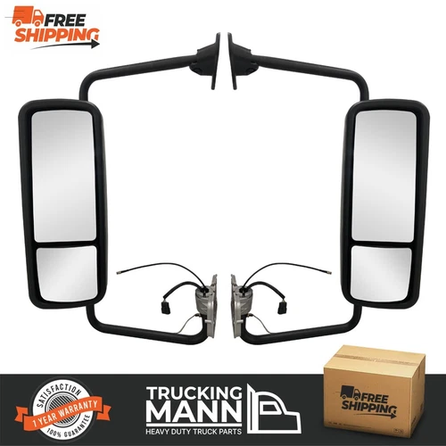 Freightliner Century Columbia Coronado Door Mirror Powered and Heated Black PAIR