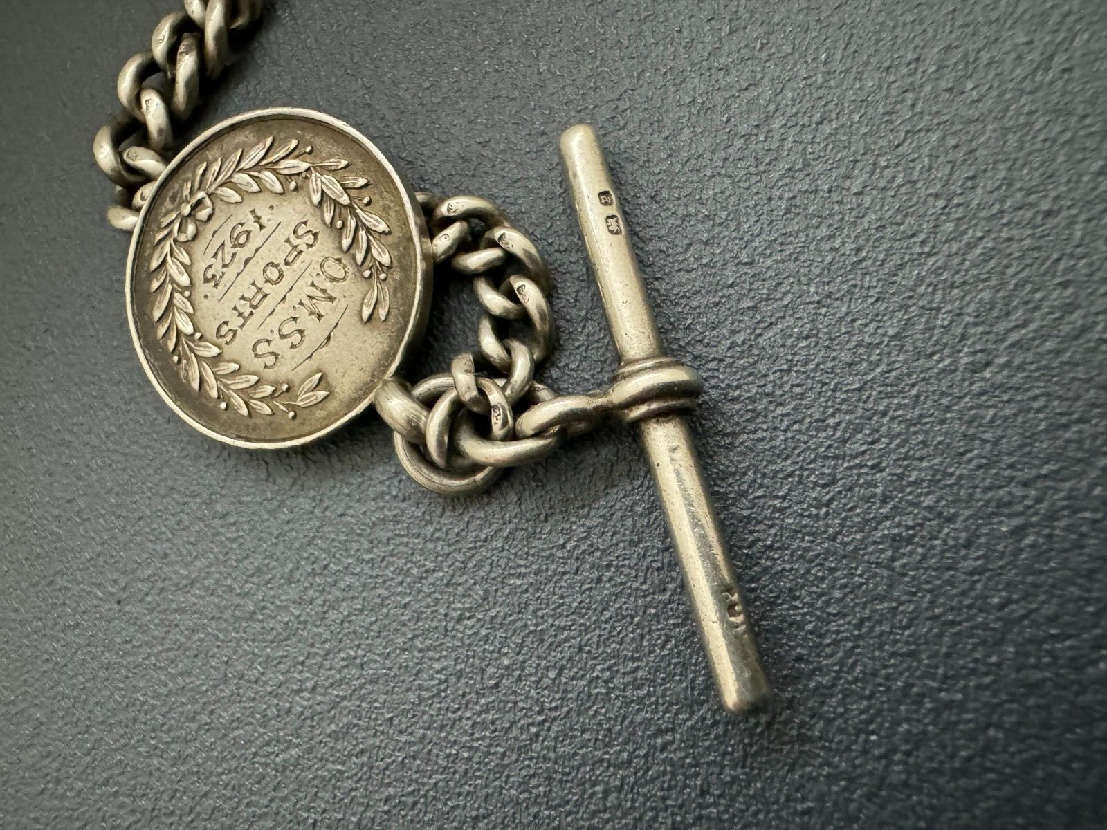 Antique Solid Silver Hallmarked 46gr Single Alber… - image 4