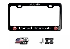 Cornell University Alumni Black License Plate Frame - Powder Coated Metal