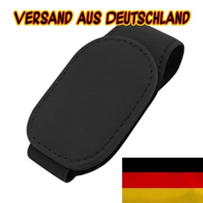 Brillenhalter für Auto Sonnenblende - Magnetisch-Clip-universal-PU Leder-Schwarz