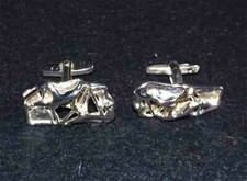 Manschettenkn&ouml;pfe silbern Herren Schmuck  3 x 1,5 cm 1970