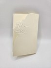 10 x Lottery ticket holder favour boxes in Cream silk card with Embossed Rose