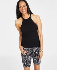 I.n.c. International Concepts Women's Chain-Strap Halter Tank Black SZ XL Defect