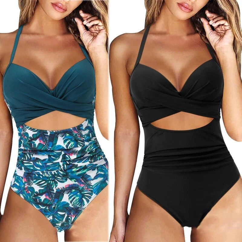 Hollow Bikinis One piece Strappy Swimsuit Women Girls Backless