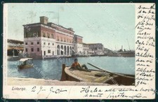 Livorno Città Capitaneria di Porto Barca cartolina KF2292
