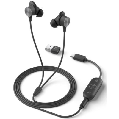 Logitech Zone Wired Graphite LOGI Zone Wired Earbuds Teams EMEA 981-001009
