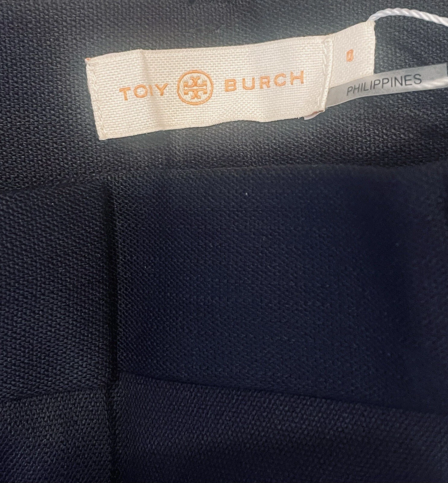 Pantaloni nuovi con etichette Tory Burch misto lana magra $275 blu navy taglia 0