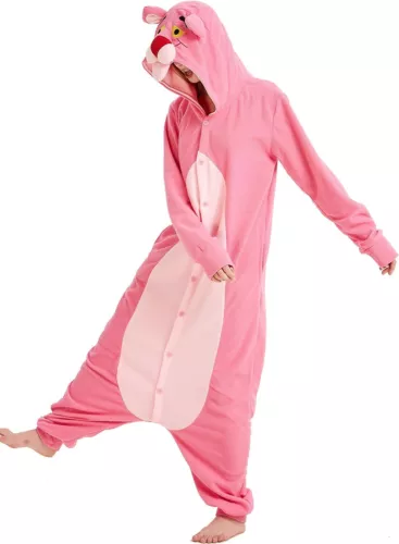 Women's Overalls Pyjamas Animal Pyjamas Unisex Overalls Hooded Pink Panther - Picture 4 of 15