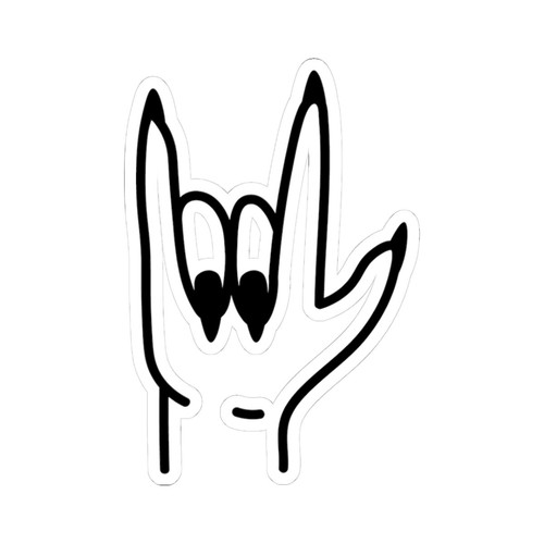 Hand Sign Kiss-Cut Stickers, Rock On Decal, Laptop Stickers, Gift for Music - Picture 3 of 7