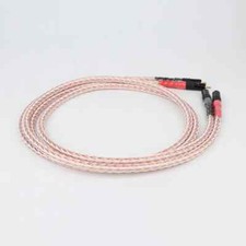 Pair 24K Gold Plated RCA Plug 7N OCC Copper Hi-Fi Audio Signal Interconnect Wire