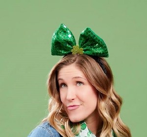 green bow headband
