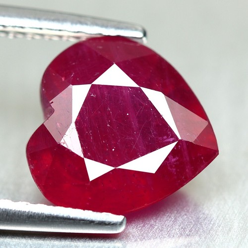 3.05 CT 9X8 MM AMAZING FIRE SPARKLING GLASS FILLED PINK RUBY LOOSE GEMSTONE - Picture 3 of 3