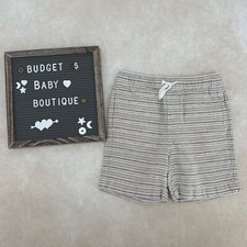 JANIE AND JACK Boys Brown Stripe Shorts Size 6Y