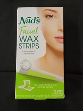Nads Facial Wax Strips - Hypoallergenic All Skin Types - Facial Hair Removal